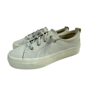 Sperry Women's Grayish White Snake Crest Vibe Platform Sneakers